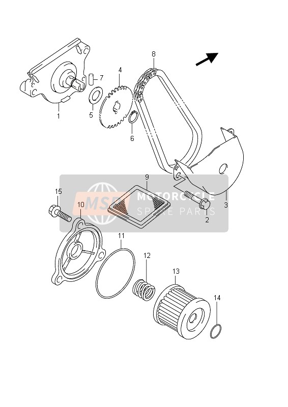 Suzuki UX150 SIXTEEN 2011 La pompe à huile pour un 2011 Suzuki UX150 SIXTEEN